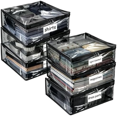 Plastic Storage Bags with Easy-Glide Zipper, Durable Clear Vinyl Zippered by Kikerike