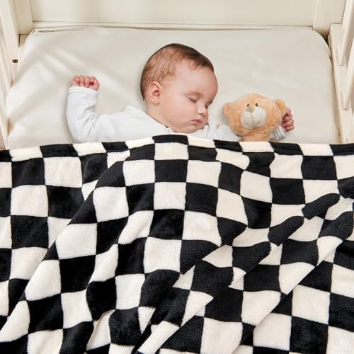 Yurhap Checkered Baby Blanket Fleece Baby Blankets - Image 3