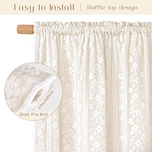 ASPMIZ Linen Valances for Windows Double Layers Valance Curtains Farmhouse - Image 5