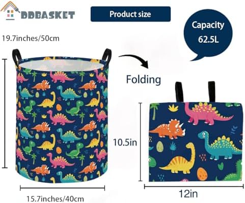 Kids Laundry Basket Dinosaur Hamper - Image 2