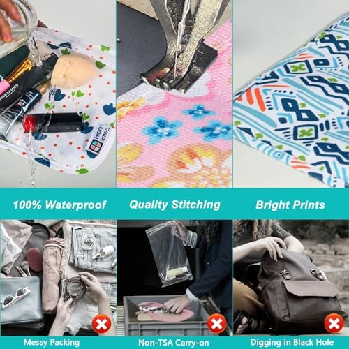 HIONXMGA Set of 3 Clear Travel Toiletry Bag, TSA Approved, Quart Size S/M/L - Image 6