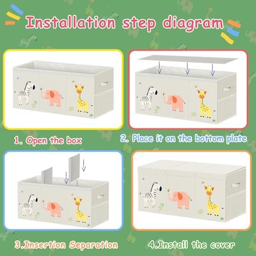 Toy Box Storage for Kids, Extra Large Collapsible Organizer - Image 4