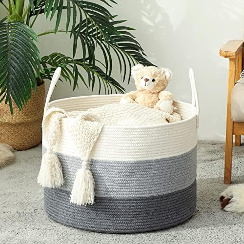 KAKAMAY Large Blanket Basket, Woven Baskets - Image 3