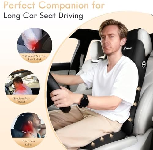 FLORICH Car Seat Cushion and Lumbar Support Headrest Pillow Memory Foam - Image 5
