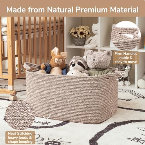 Goodpick Large Woven Rope Blanket Basket - Image 6