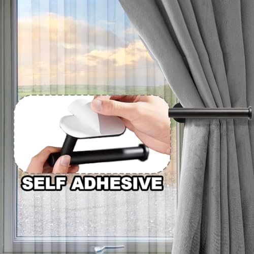 MaxMona Adhesive Curtain Holdbacks, No Drill Tie Backs, 2 Pack - Image 2