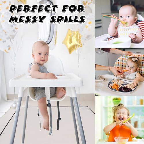 Wenqik 3 Pack Splat Mat for Under High Chair, 47x47 in Clear Plastic - Image 5