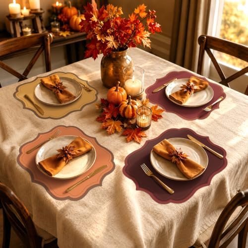 Stuffygreen 100 Pcs Fall Paper Placemats 13.4 x 12 Inch Autumn Paper Placemats - Image 4