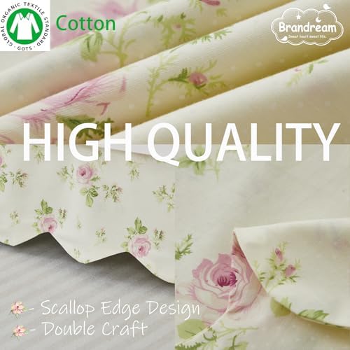Brandream Scallop Edge Cotton Crib Skirt, Baby Boy Girl Gender Neutral Crib - Image 4