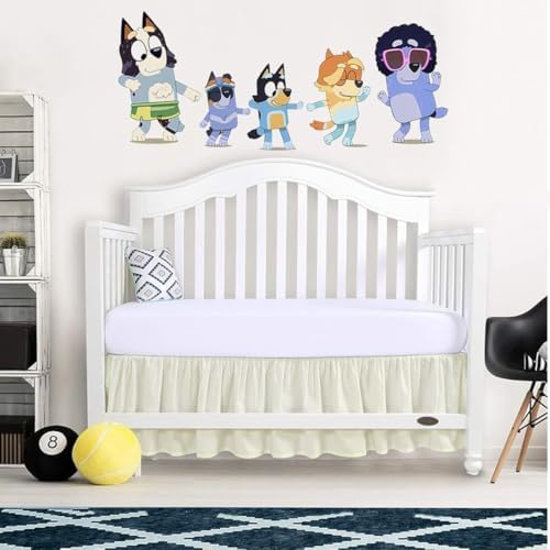Crib Bed Skirt 28” x 52” with 14” Drop – Split Corners Dust Ruffle, Microfiber - Image 4