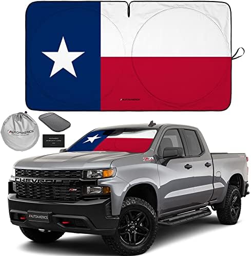 Autoamerics 1-Piece Windshield Sun Shade American Texas Flag USA Patriotic by AutoamericsUS