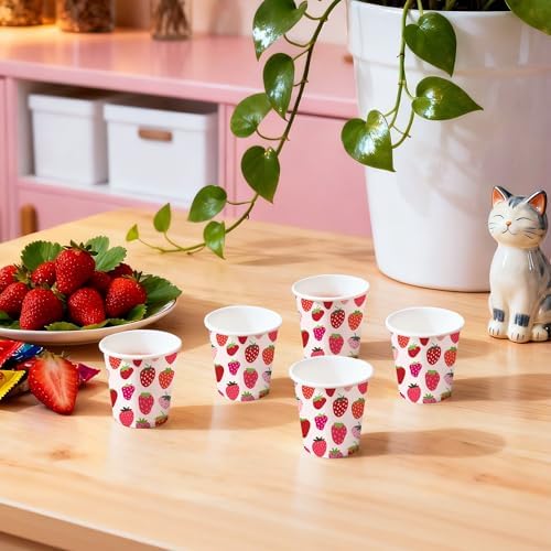 WRAPAHOLIC 3oz Strawberry Bathroom Cups - Image 3