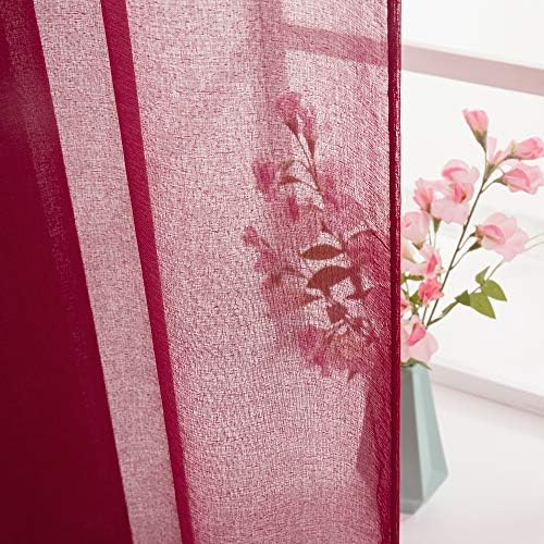 MIULEE Burgundy Red Window Valance 1 Panel 60W x 18L - Image 4