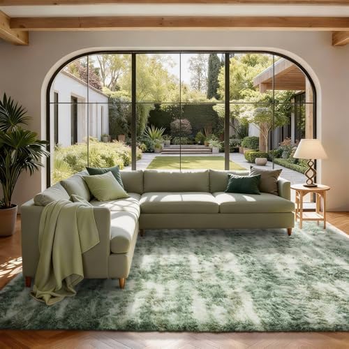 Ophanie Area Rugs for Bedroom Living Room, Color Green and White, Size 8' x 10' - Image 5