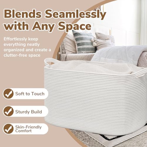 Goodpick 105L Extra Large Woven Rope Blanket Basket - Image 5