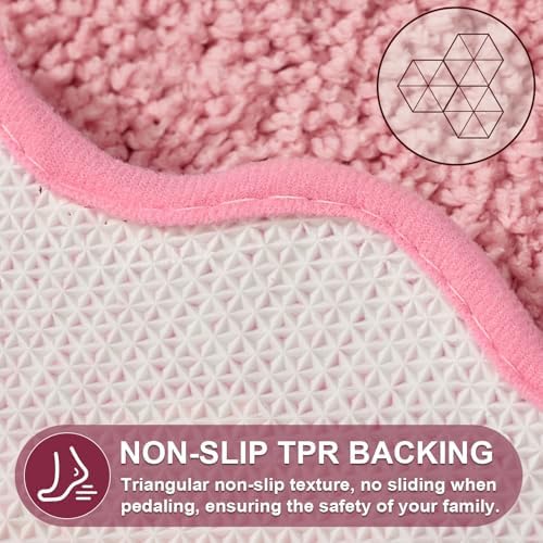 ORTIGIA Long Cute Scalloped Bathroom Rugs Runner, Fun CandyPink Plush - Image 6