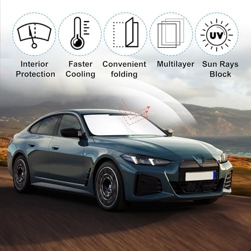 TINGLU Sun Shade for BMW i4 M50 2022-2024 2025 Accessories Windshield Sun Shade - Image 5