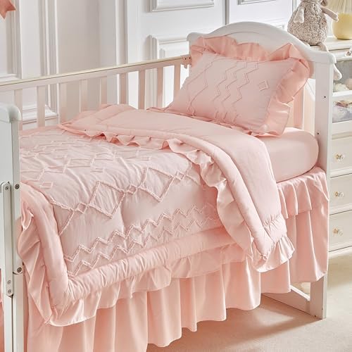 AIKASY The Ruffled Shabby Crib Bedding Set - Image 3