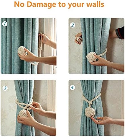 Melaluxe 4 Pack Curtain Tiebacks - Image 3