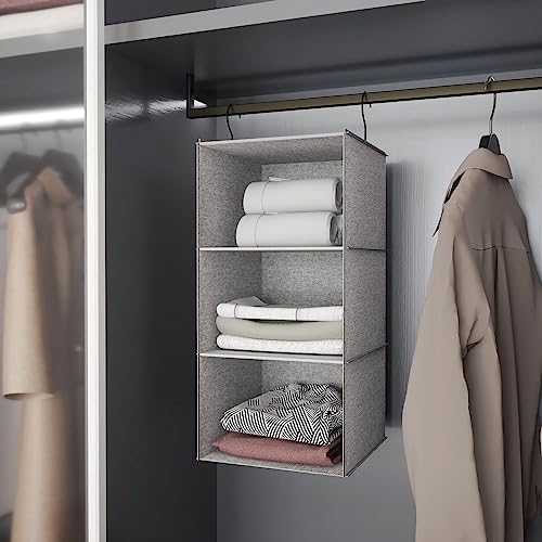Hanging Closet Organizer 3-Shelf, Oxford Linen Wardrobe Storage - Image 4