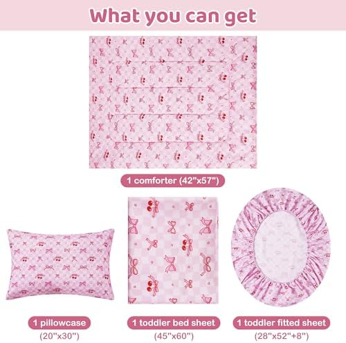 lasoftan Toddler Bedding Set, Toddler Bed Comforter Sets - Image 4