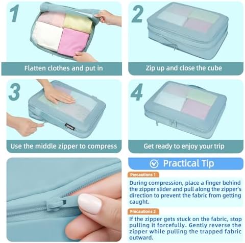 BAGAIL 4 Set/6 Set/8 Set Compression Packing Cubes Travel Accessories - Image 4