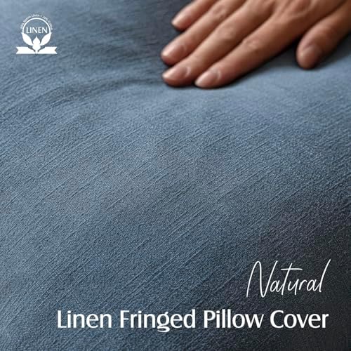 Foindtower Decorative Linen Fringe Lumbar Throw Pillow Covers Cozy Boho - Image 2
