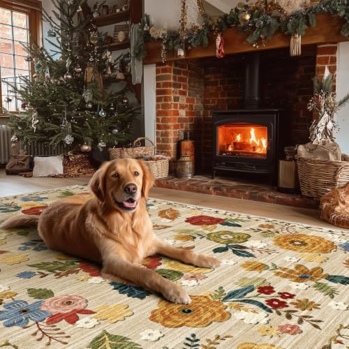 Washable Small Area Rug for Entryway: 2x3 Throw Rugs Non Slip Floral Carpet - Image 7