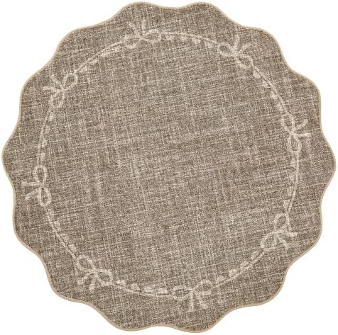 GarveeHome 6ft Round Rugs Washable Scalloped Bow Rug - Image 4