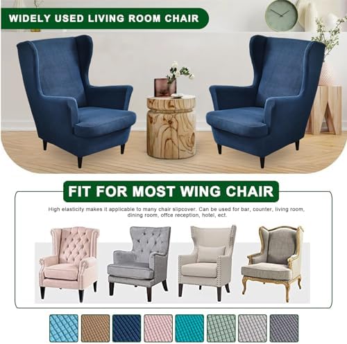 CRFATOP Wingback Chair Covers Wing Armchair Slipcovers - Image 6