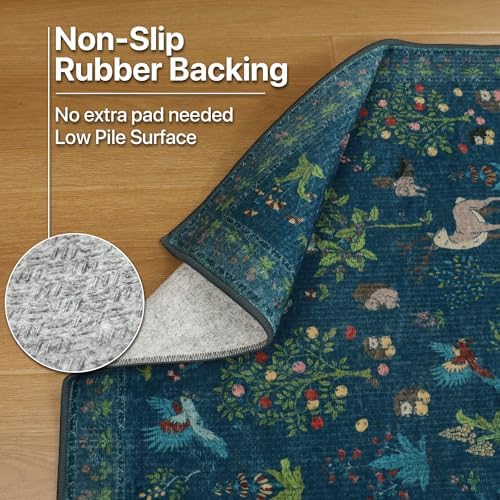 BESBLEE 5X7 Area Rug for Bedroom, Washable Animal Non Slip - Image 7