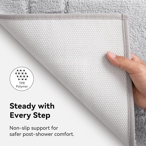 GRANNY SAYS Gray Bathroom Runner Rug 24" x 48", Soft Microfiber Bath Mat - Image 5