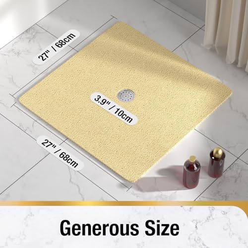 HITSLAM Square Shower Mat, 27 x 27 Inch Non Slip Bath Mat - Image 2