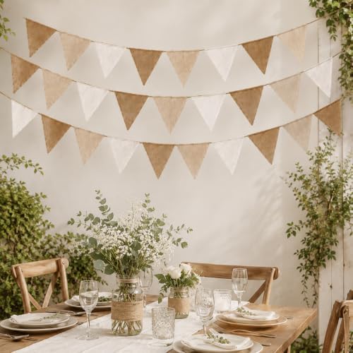 G2PLUS Pre-Strung Triangle Pennant Banner Decorative Flag Garland 60PCS - Image 4