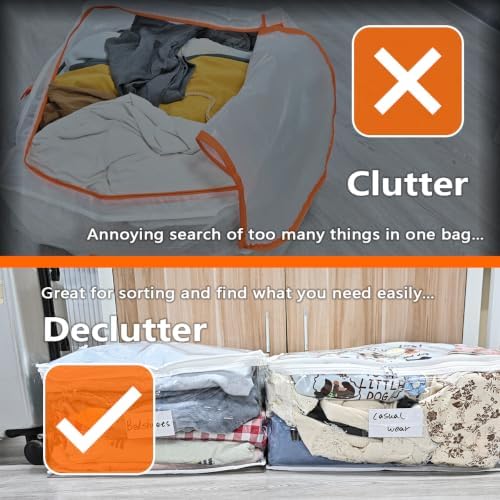 6 Pack Clear Clothes Storage Bags - Image 6