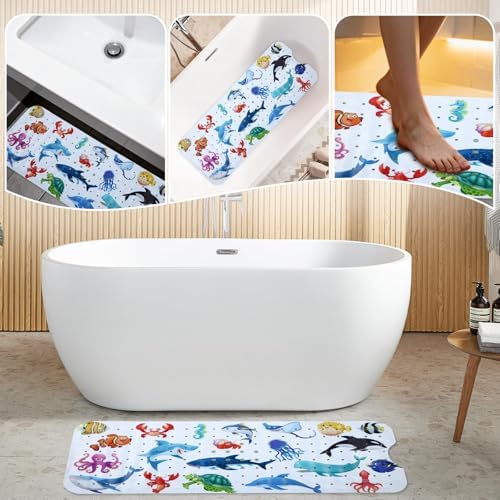 Baby Bath Mat for Tub Non Slip Kids Bathtub Mat Extra Long 40X16 Inch Toddler - Image 5