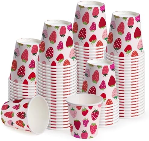 WRAPAHOLIC 3oz Strawberry Bathroom Cups by WRAPAHOLIC