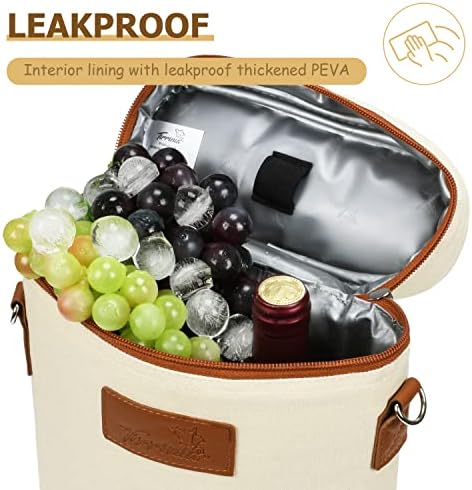 Tirrinia 2 Bottle Insulated Wine Tote Carrier Bag - Image 2