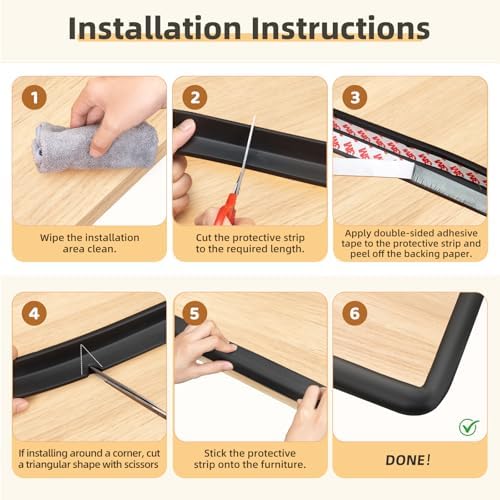 Corner Protector Baby, Baby Proofing Edge Corner Protector, Soft Foam Black - Image 4