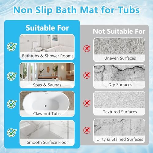 Cute Cat Bath Mat for Tub Non Slip, Machine Washable Cats Tub Mats - Image 4