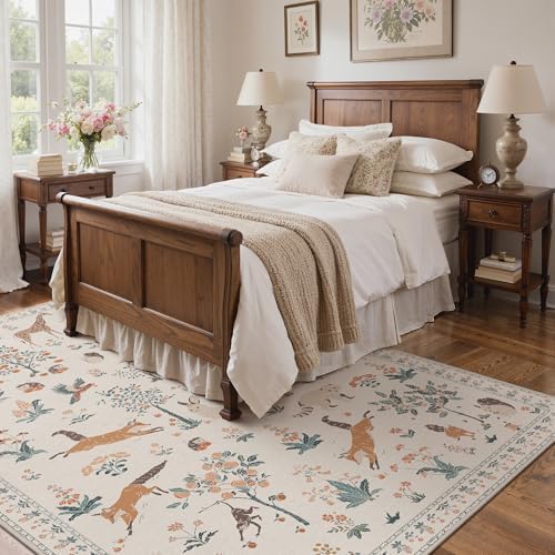 BESBLEE 9X12 Washable Area Rug for Living Room, Animal Non Slip - Image 2