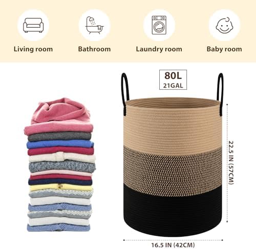 OIAHOMY 80L Nursery Hamper Laundry Basket Laundry Hamper Yellow/Black - Image 2