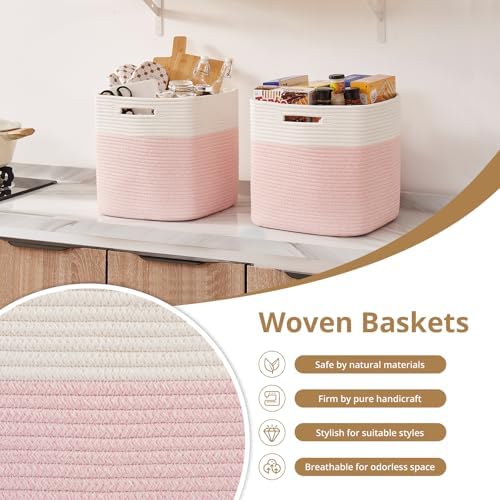 OIAHOMY 13 Inch Cube Storage Bins, Insert Storage Baskets - Image 5