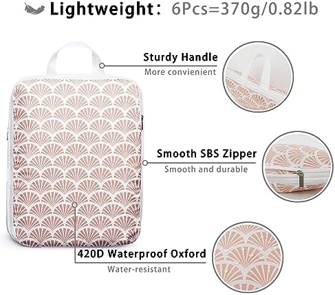 6 Pcs Compression Packing Cubes, Packing Cubes - Image 6