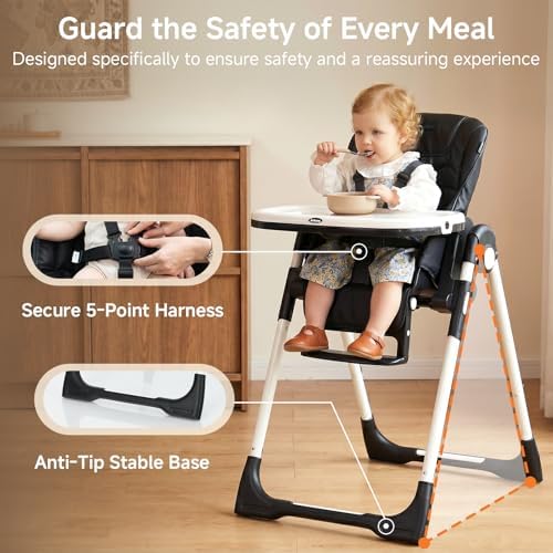 INFANS 4 in 1 High Chair–Booster Seat, Convertible Highchair w/Adjustable - Image 6