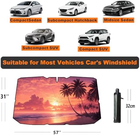 Windshield Sun Shade Umbrella for Car Front Window Sun Visor for Windshield Car - Image 2