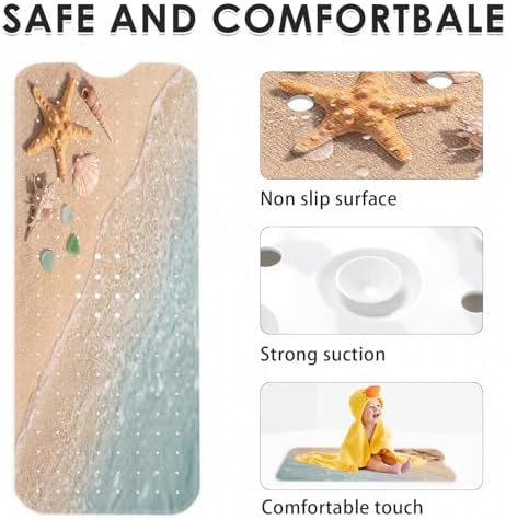 Bathtub Shower Mat 40X16 Inch, for Toddler, Ocean Sea - Image 4