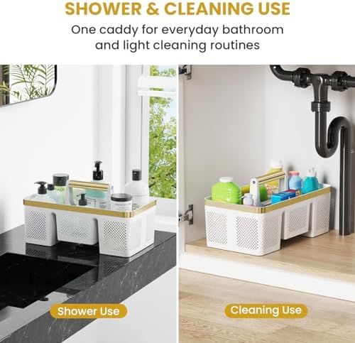 BYUNER Portable Cleaning Caddy & Shower Basket: Hard Plastic Caddy Organizer - Image 2