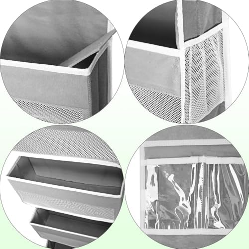 Over the Door Organizer 6 Shelves & 8 Pockets, Zippered Divider - Image 5