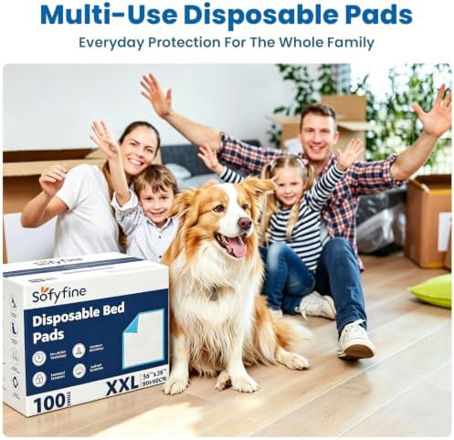 SOFYFINE Extra Large Chucks 36"x36" 100 Count Disposable Bed Pads Heavy Duty - Image 2